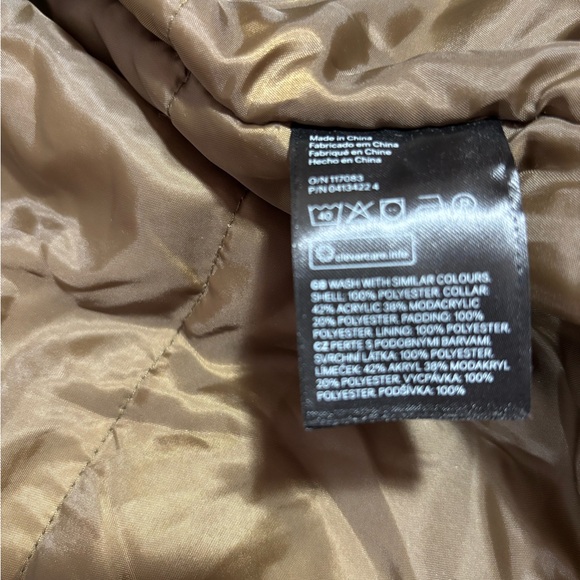 H&M Brown Bomber Jacket with Faux Fur Collar - Picture 8 of 10